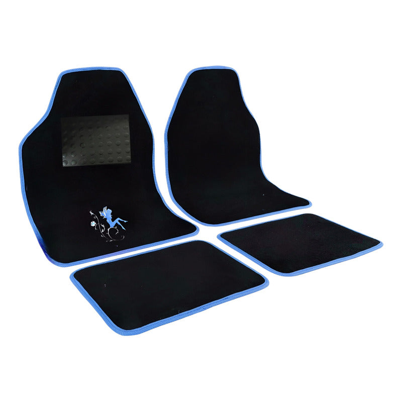 Set Cubre Piso Mujer Alfombra 4pcs Auto Universal Diseño Ryc