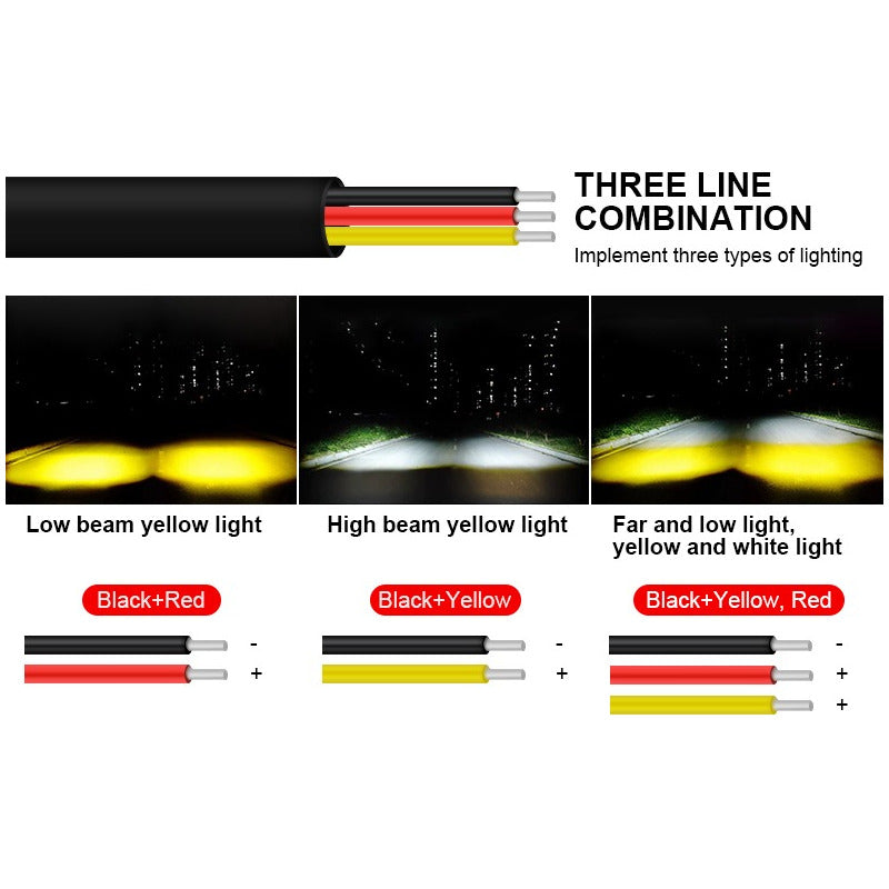 X2 Foco Neblinero Led Lupa Amarillo Antiniebla Moto Auto/r&c