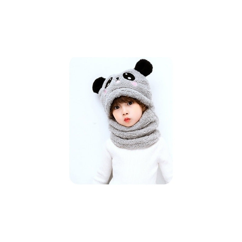 Gorro Con Cuello Para Bebé Niño/a Diseño Invierno Calientito