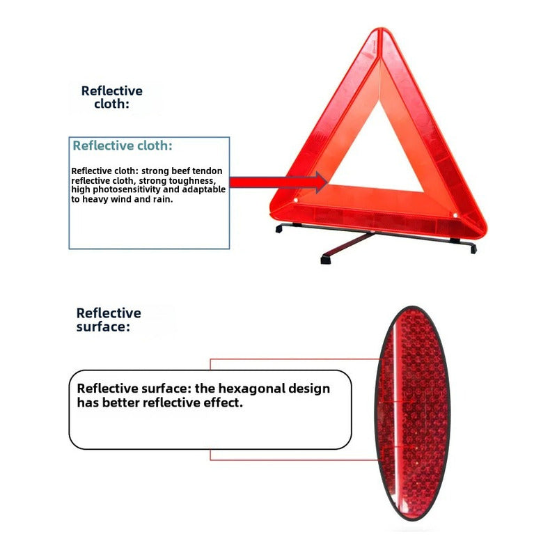 Triangulo De Emergencia Reflectante Plegable Base Metálica