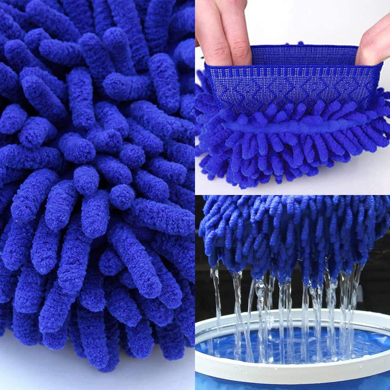 Guante De Microfibra Lavado De Auto Chenille Limpieza Polvo