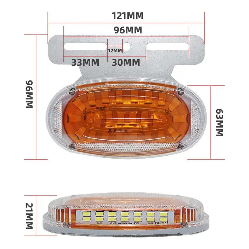 X2 Luz Led Lateral Luz De Trocha Posición Trasera 24v /ryc