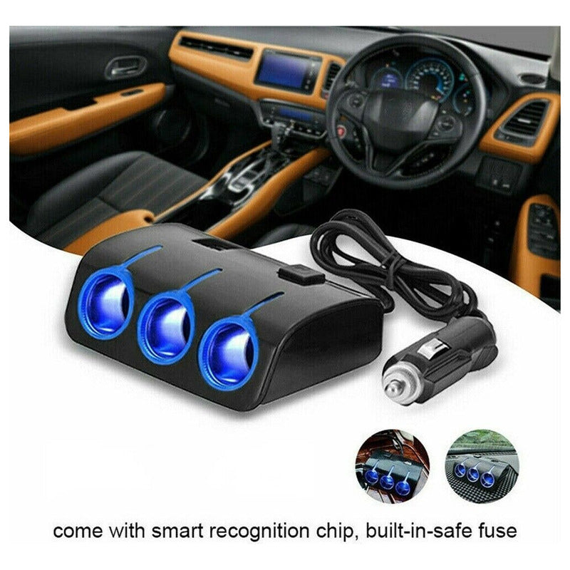 Encendedor Triple Adaptador +2usb 120w 12-24v Splitter Encen