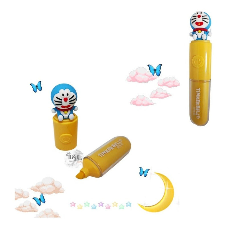 Pack X6 Destacadores Doraemon Resaltadores Gato Cute /ryc