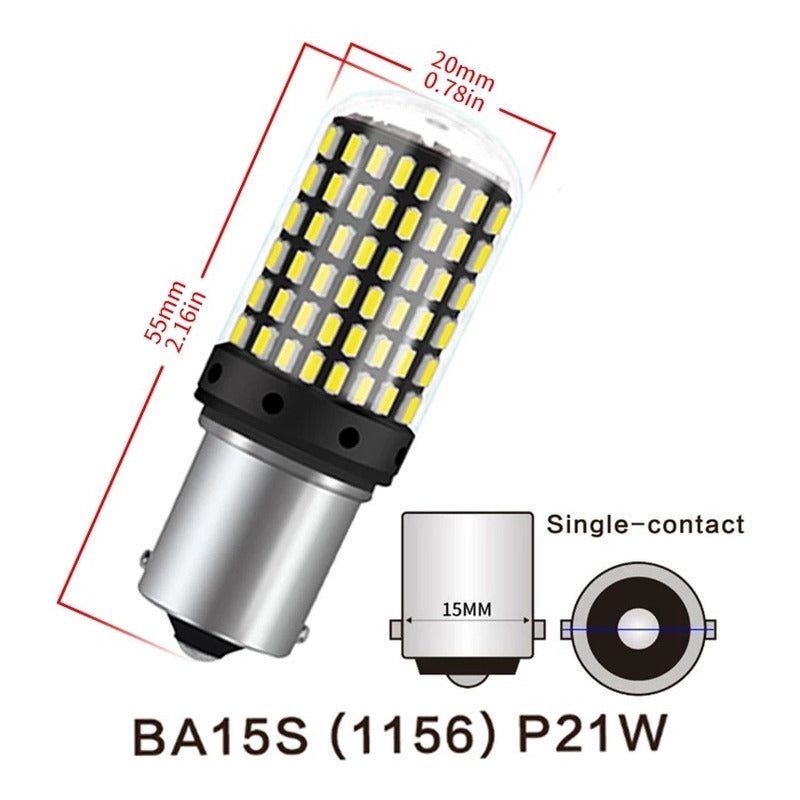 Ampolleta 144 Led Luz Freno Auto 2c Y 1 C 12v Alto Brillo.