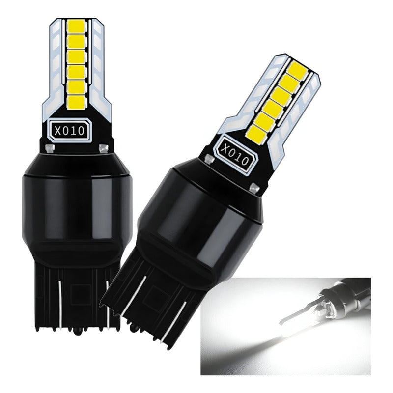 X2 Ampolleta Led T20 Blanco Ámbar 7440/7443 12led 12v Auto