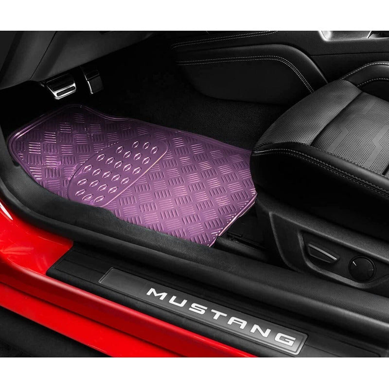 Alfombra Cubre Piso Metálico Para Mujer Set 4pcs Auto Tuning
