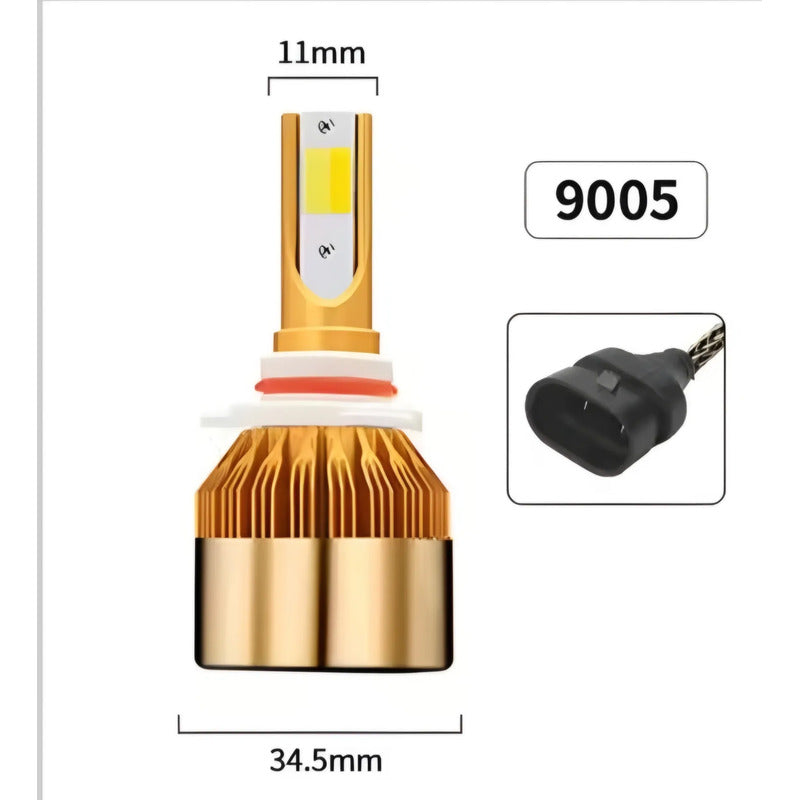 X2 Ampolleta Luz Led Auto 12v Colores 100w 12000lm Neblinero Rojo 9005/hb3/h10