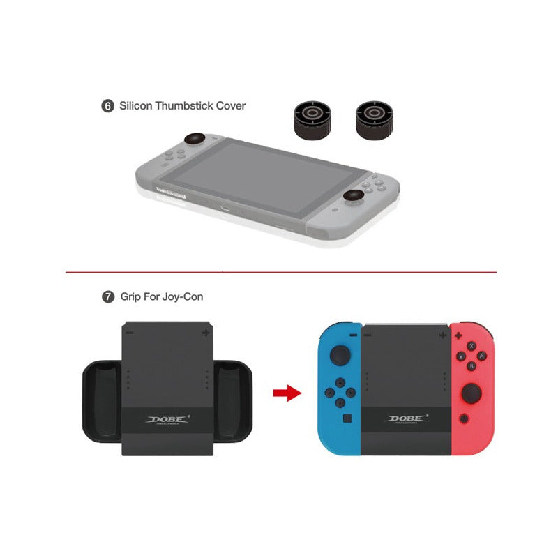 Kit Protector Nintendo Switch Bolso Lámina Grip Case Joy Con