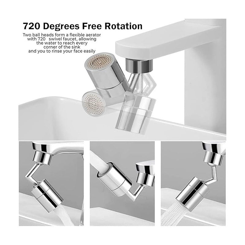 Grifo Giratorio 720° Con Filtro Baño Cocina Antioxido Univer