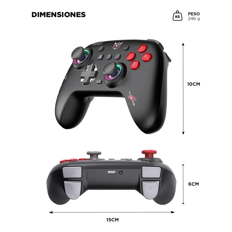 Joystick Inalambrico Onikuma C1 Bluetooth Giroscopio 6 Ejes Negro