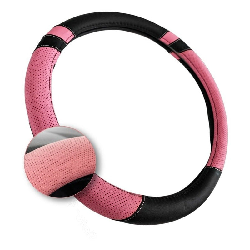 Funda Cubre Volante Para Mujer Eco Cuero Rosa /r&c