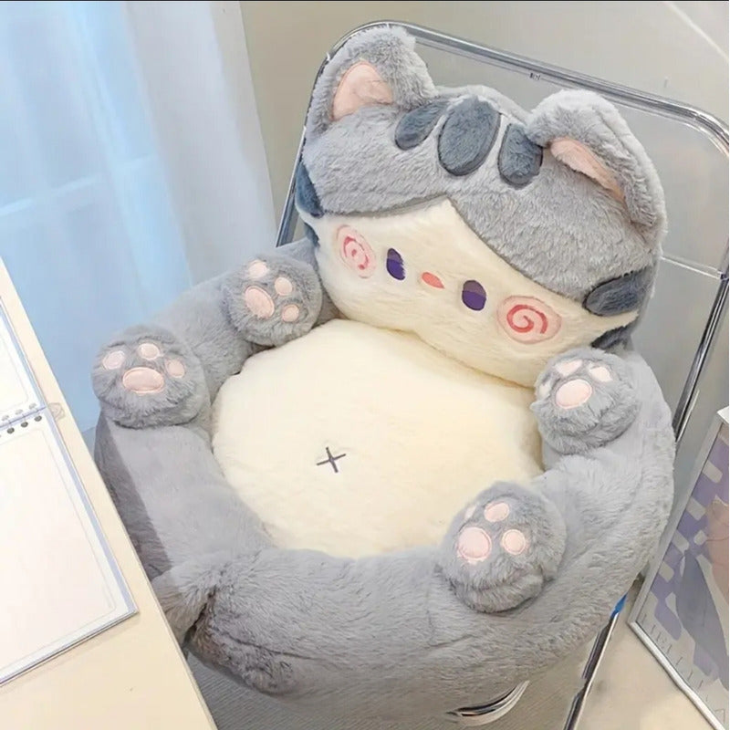 Cojín Para Asiento Sillón Kawaii Peluche 2 En 1 Cute De Gato