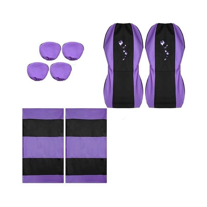 Funda Cubre Asiento Negro-color Mariposa 8pcs Auto Universal