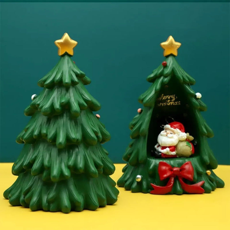 Lámpara Navideña Pino Árbol De Navidad Con Santa Luz Decora