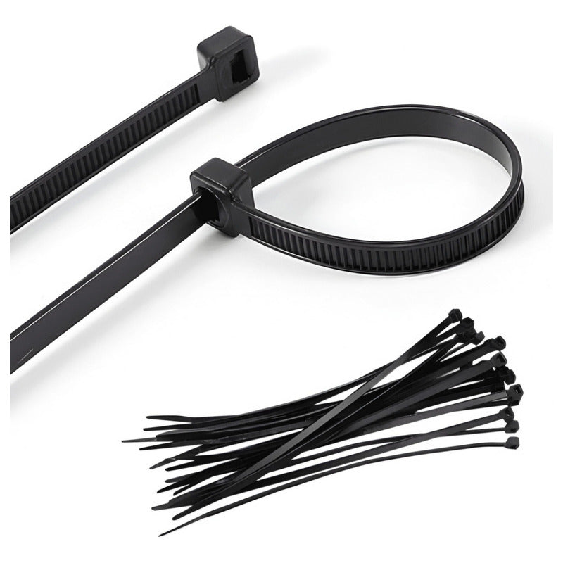 Set 100 Amarras Plásticas 4.8x200mm Precinto Nylon Multiuso