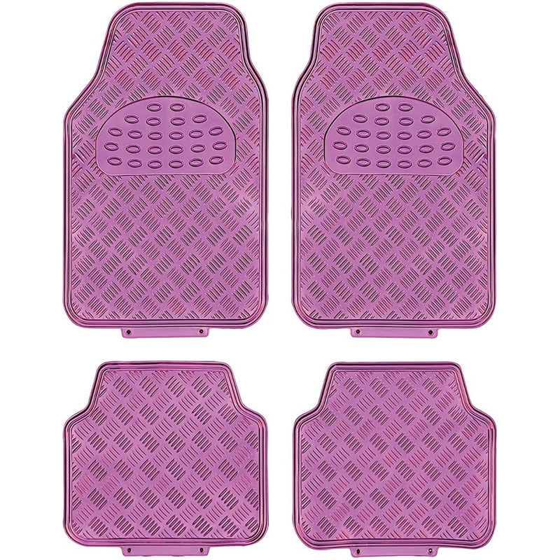 Alfombra Cubre Piso Metálico Para Mujer Set 4pcs Auto Tuning