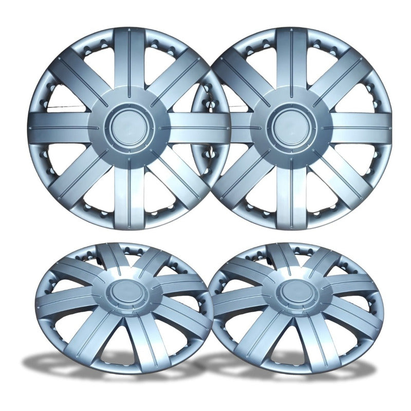 Set Tapa Rueda Aro 14 Cromada Designer X4 Tapas /r&c