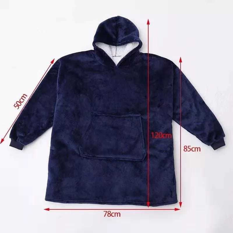 Polerón Con Capucha Sudadera Manta Sherpa Invierno Huggle/r&