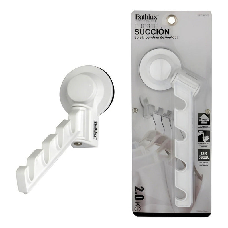 Colgante Con Ventosa Organizador D Ganchos Colgadores D Ropa Color Blanco 30120