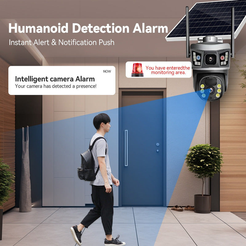 Cámara De Seguridad Inteligente Carga Solar Cn Wifi App 12mp