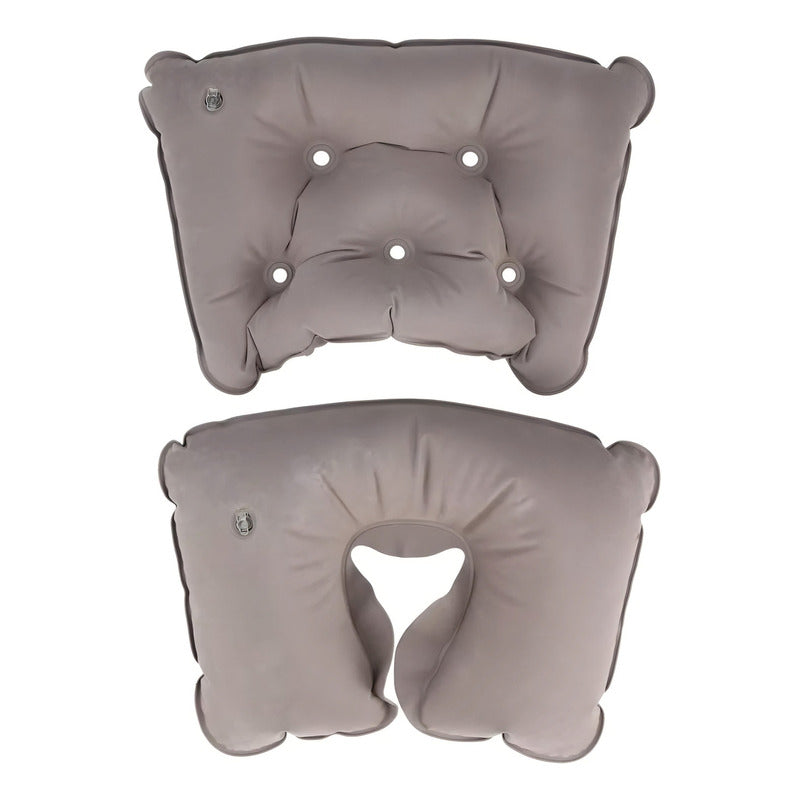 Kit De Viaje Inflable Cojín Cuello Lumbar Asiento + Antifaz