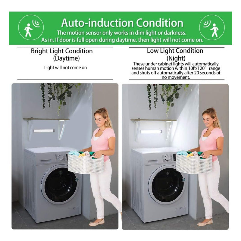 X2 Luz Led Con Sensor Movimiento Recarga Closet Baño Cocina