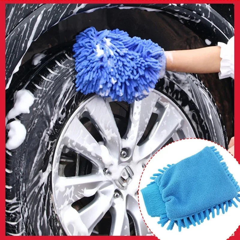 Guante De Microfibra Lavado De Auto Chenille Limpieza Polvo