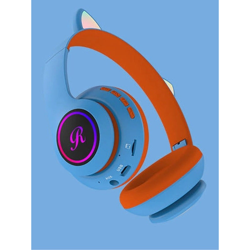 Audífono Bluetooth Con Orejas De Gato Luces Inalámbrico/ryc