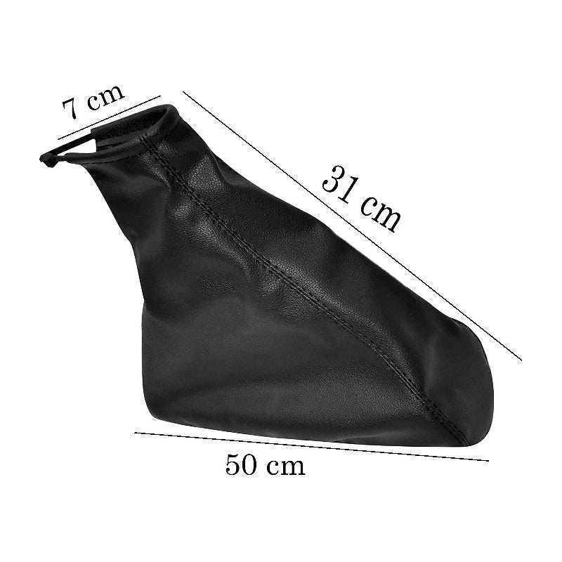 Funda Freno De Mano Ecocuero Negra 50cm Fuelle Cubre Freno