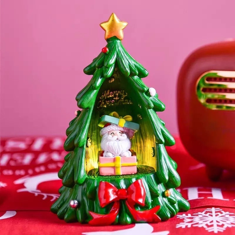 Lámpara Navideña Pino Árbol De Navidad Con Santa Luz Decora