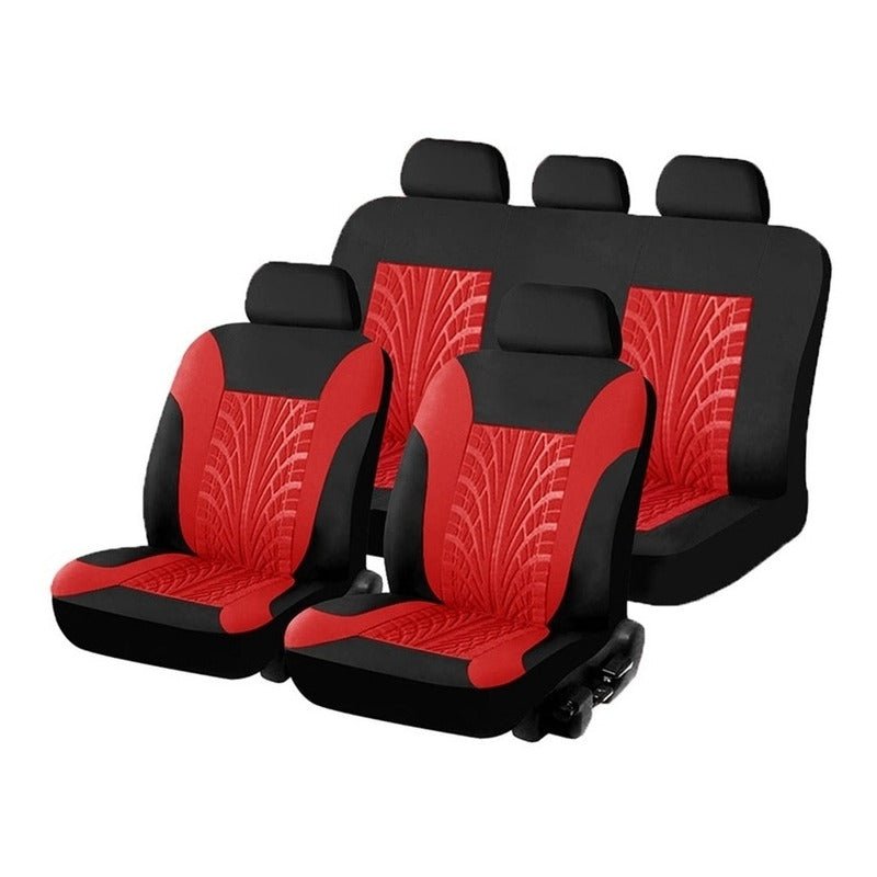 Funda Cubre Asiento Diseños Rojo Auto Universal 9piezas /ryc