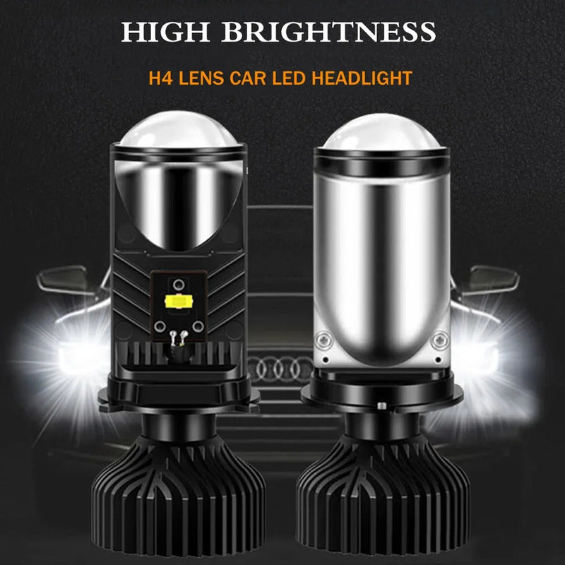 Kit 2 Ampolletas Turbo Led Y9 Mini Proyector Con Lupa H4