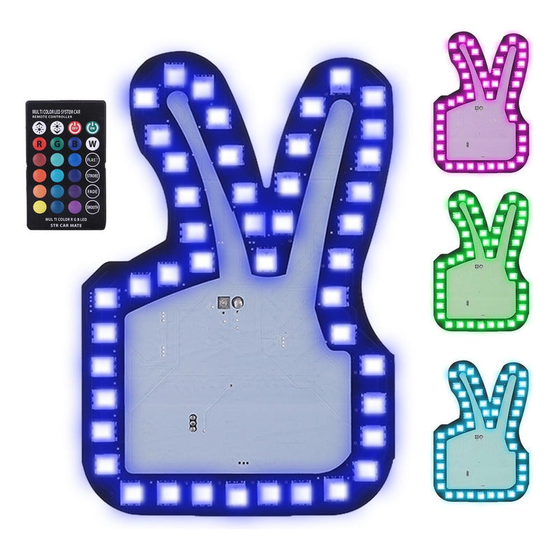 Mano Led Señal Parabrisa Auto Usb Luz Rgb Gestos Cn Control
