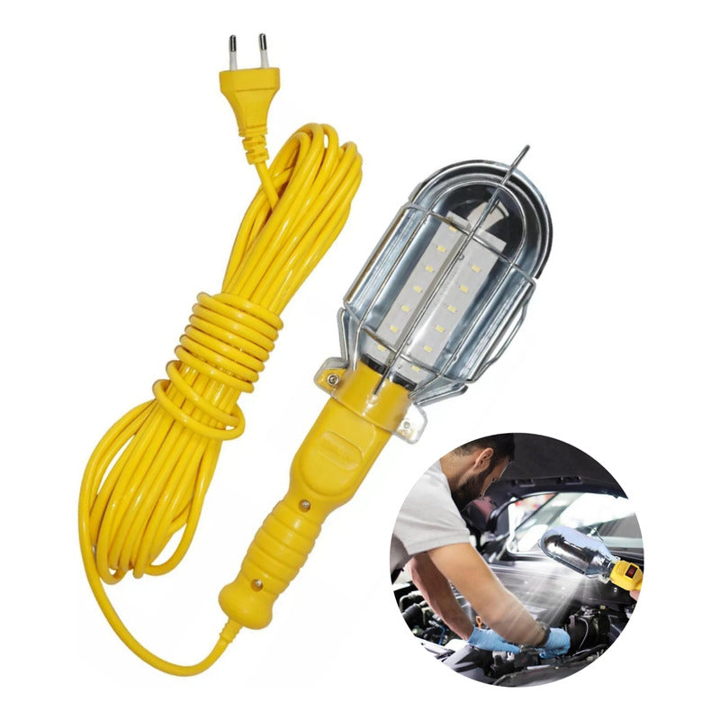 Lámpara Led Portátil Luz D Trabajo Cable 10mt 14led Mecánico