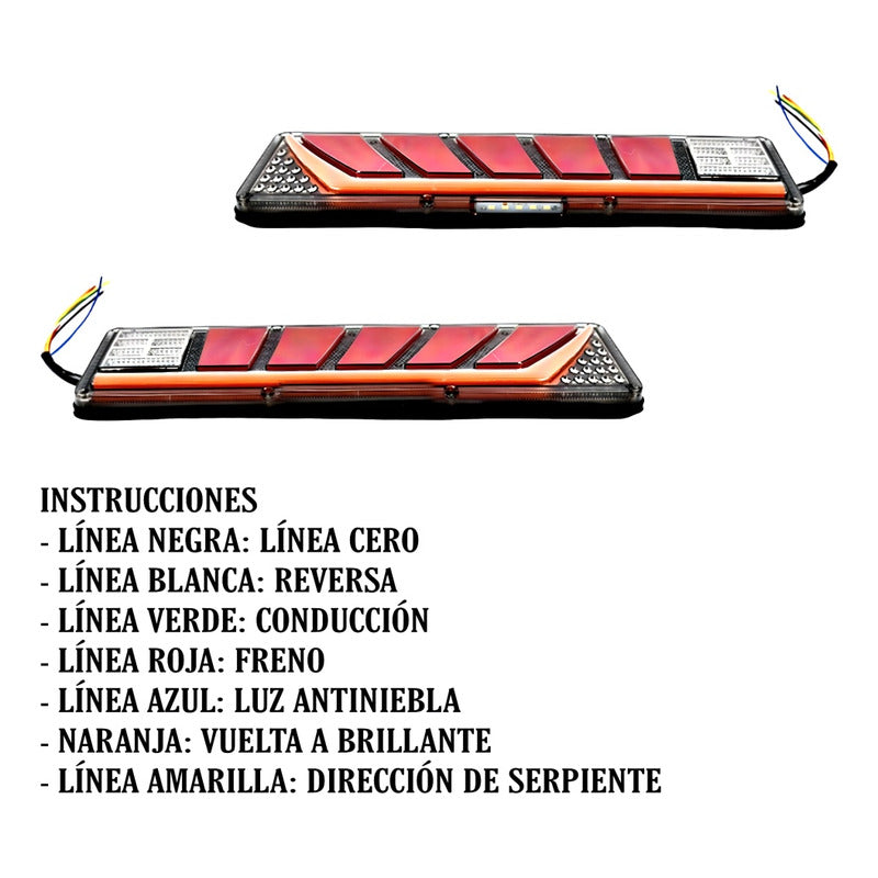 X2 Foco Led Trasero Multifunción 24v Freno Secuencial Camión