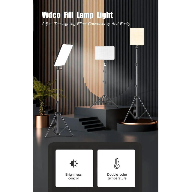 Luz Led Relleno Panel Iluminación 23cm Video Foto + Trípode