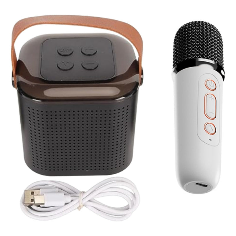 Mini Karaoke Parlante Bt Con Luz + Micrófono Inalámbrico Ryc