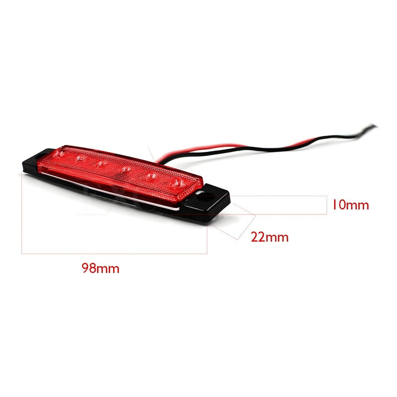 X10 Luz Led De Trocha Lateral Posición Bivoltaje 12-24v 6led