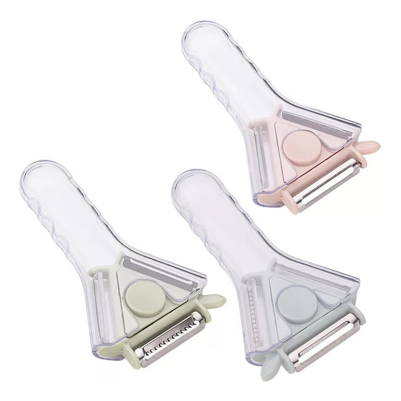 Pelador De Papas Frutas Y Verduras 3en1 Multiusos Ergonómico