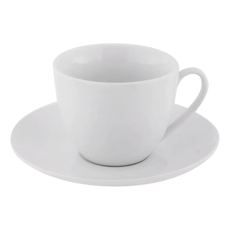 X6 Tazas Espresso De Cerámica Con Platillo 90 Ml Desayuno Blanco 12488 Taza Espresso Apilable Loza