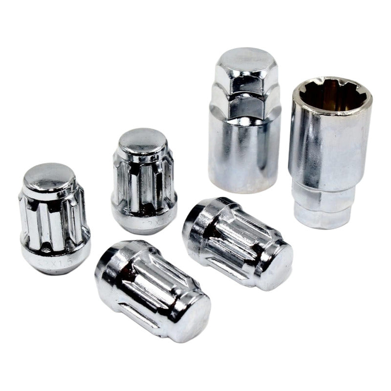 Tuercas De Seguridad Set 4pcs +llave Acero M12x1.5 / 12x1.25