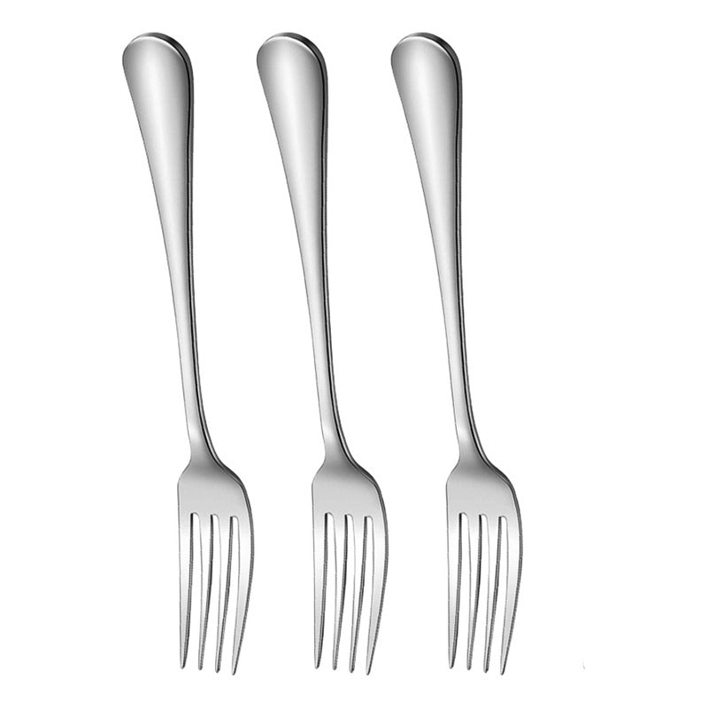 X3 Tenedor De Mesa Acero Inoxidable Tenedor Elegante 20cm