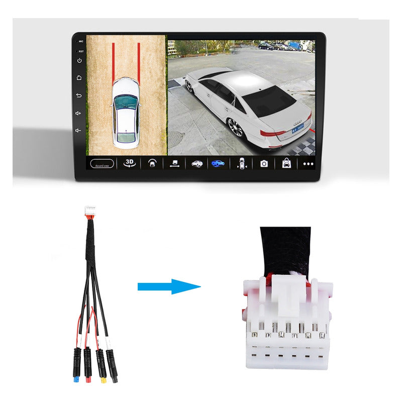 Kit Cámaras 360° De Estacionamiento Aiwa Para Radio Android