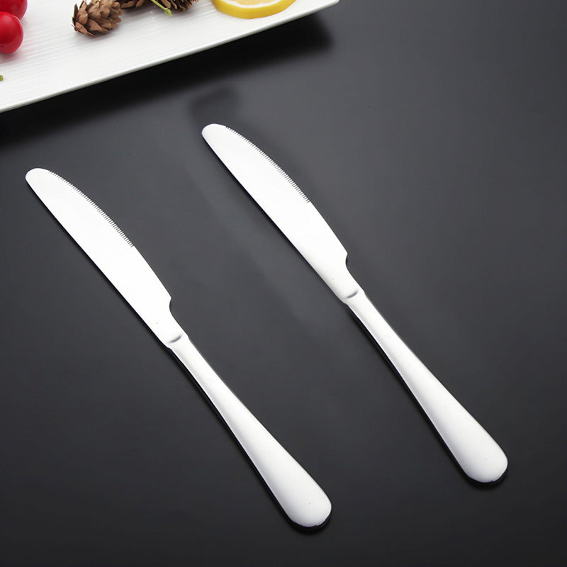 X2 Cuchillo Mesa Acero Inoxidable 19.8cm Carne Fruta Postre Color Plateado