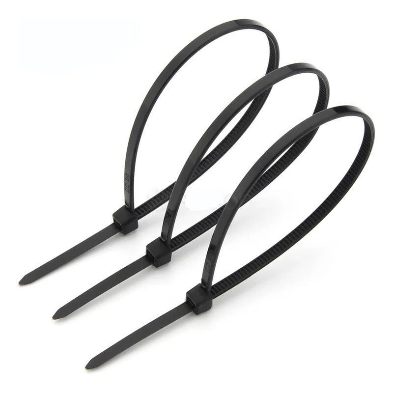 X100pcs Amarras Plásticas 4.8x300mm Multiuso Bridas Nylon Color Negro