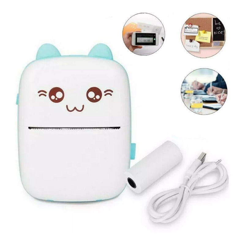 Mini Impresora Térmica Inalámbrica Portátil Bluetooth Gato