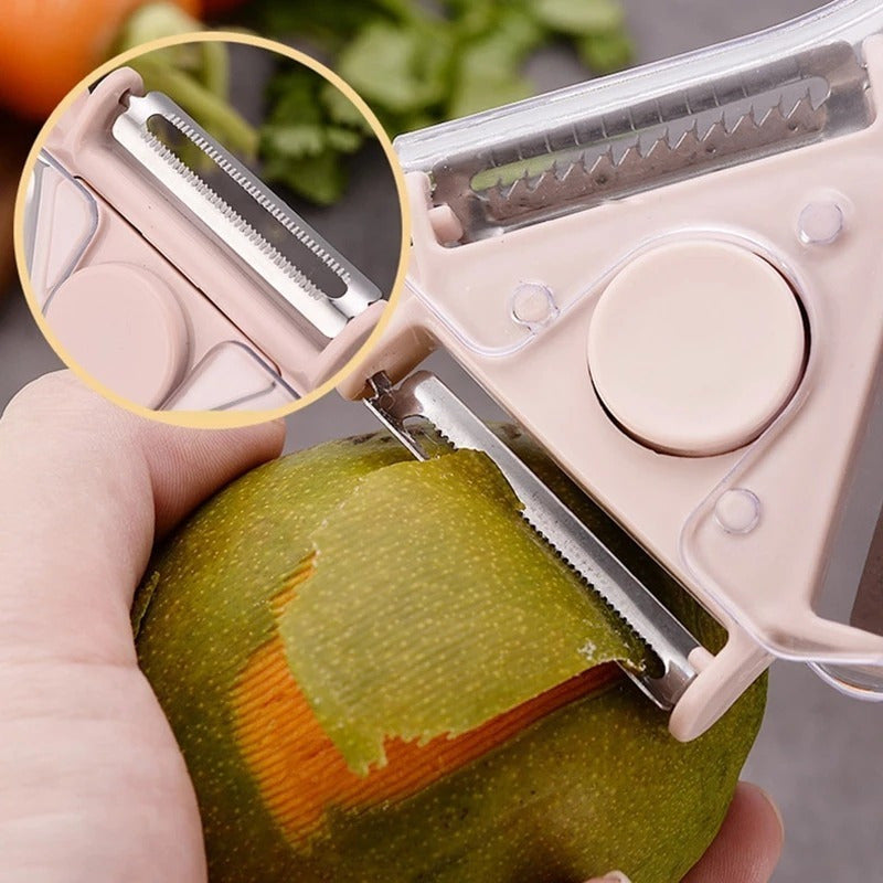 Pelador De Papas Frutas Y Verduras 3en1 Multiusos Ergonómico
