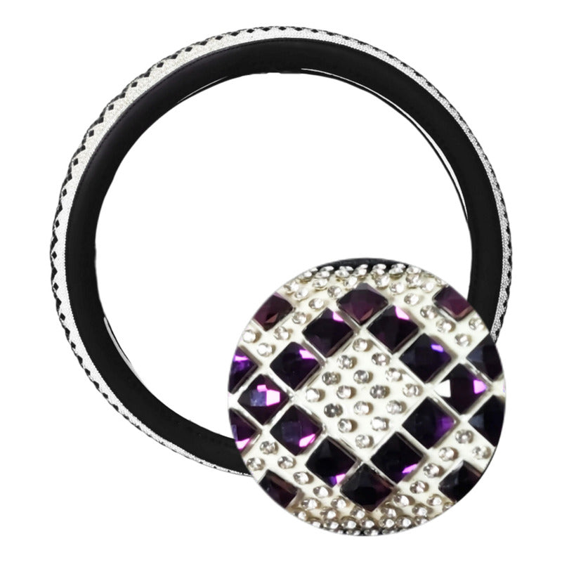Funda Cubre Volante Ecocuero Cn Diseño Diamantes Universal