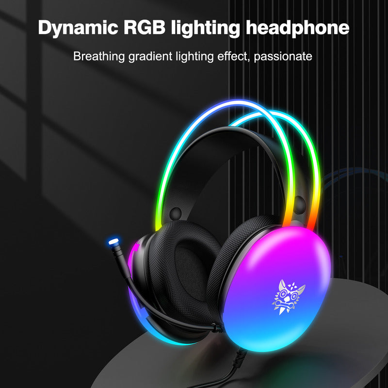 Audífonos Gamer Onikuma X25 Rgb Microfono Comp. Pc Ps4 Ps5